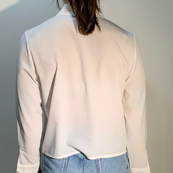 Vintage White Blouse - Size 8 Petite - Picture 2 of 3